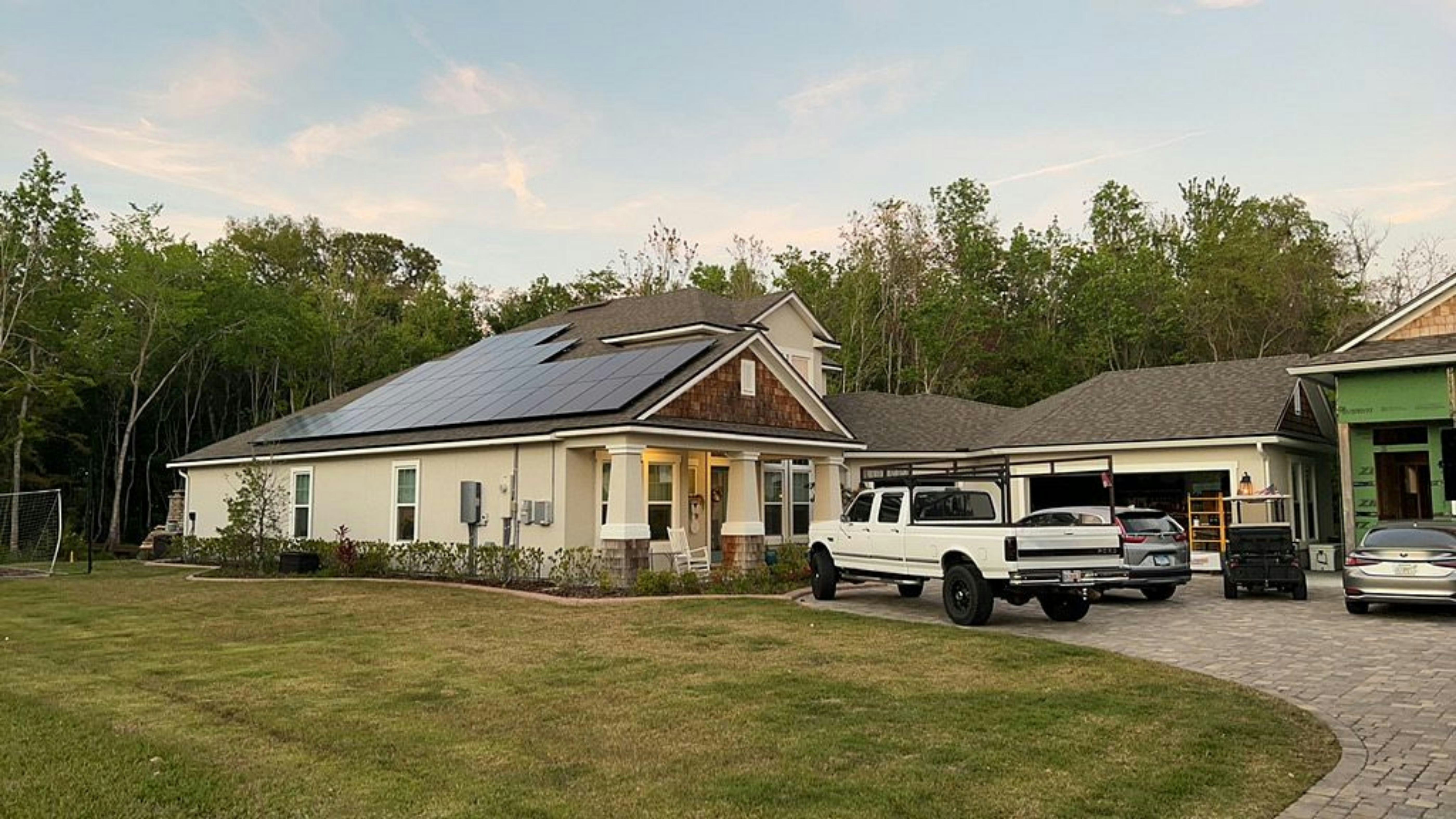 Modern Canadian home with solar panels and energy-efficient upgrades